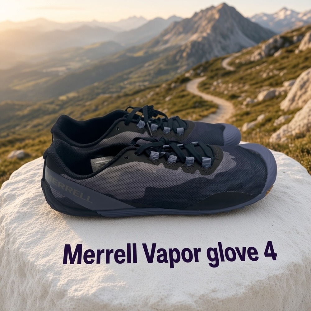 Merrell Vapor Glove 4 Womens Barefoot Running Shoes Black Purple J52502 Size 8.5